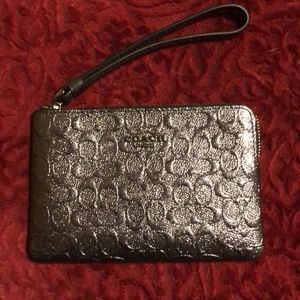 COACH Charcoal Monogram Wristlet (Brand New)